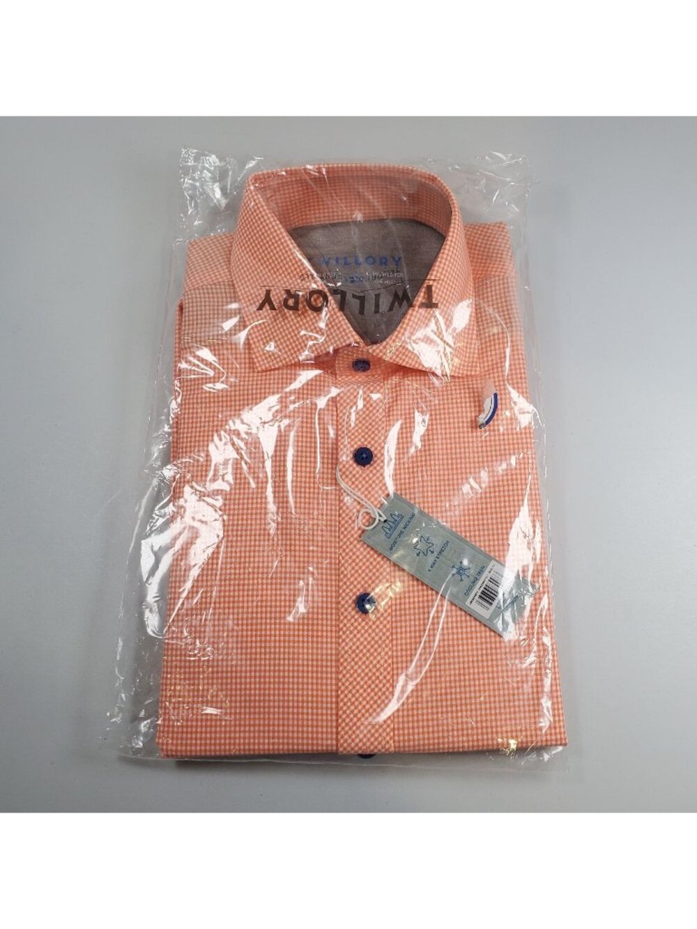 Twillory Leader Non Iron Checker Full Button Up Shirt Men Size M - L NWT Orange
